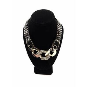 Chunky Chain Necklace Gray And Gold Express Y2K